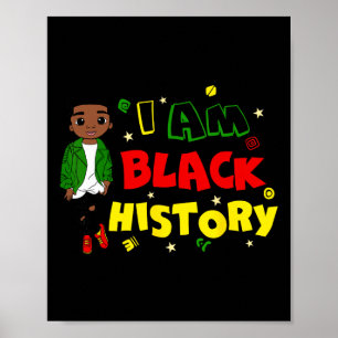 Póster Niño Pequeño Soy Mes de la Historia Negra Niño Afr