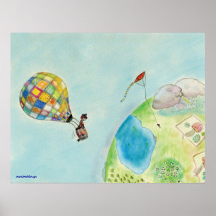Póster Niño pirata viaja por la tierra