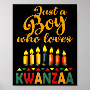 Póster Niño que ama el orgullo negro africano de Kwanzaa 
