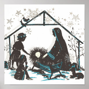 Póster Niño Santo Cristiano Jesús Navidades Natividad Esc