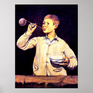Póster Niño Soplando Burbujas, pintura de Edouard Manet