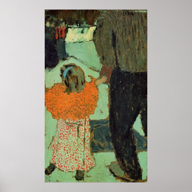 Póster Niño usando una bufanda roja, c. 1891 (Frente)
