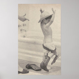 Póster Niño ventilado bañándose