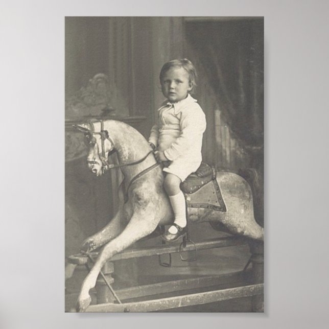 Póster Niño y caballo de roca (Frente)