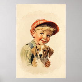 Póster Niño y perro