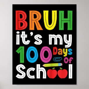 Póster Niños 100º Día De La Escuela 2024 Jóvenes 100 Días