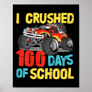Póster Niños 100 Días De Escuela Para Niños Pequeños Niño