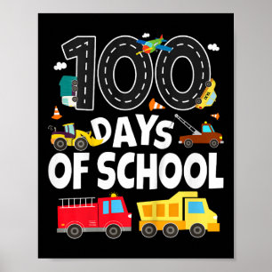 Póster Niños 100 Días Del Vehículo De Transporte Escolar