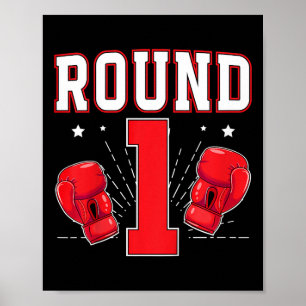 Póster Niños 1er Boxeador de Boxeo de un año de Fiesta de