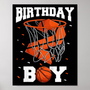 Póster Niños 2do cumpleaños básquetbol niño de dos años