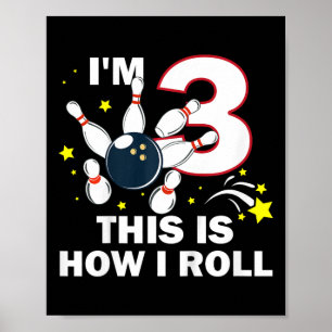 Póster Niños 3ª Bola de Cumpleaños Tengo 3 Años Así es co