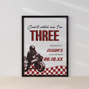 Póster Niños 3.ª Motocross Dirt Bike Birthday