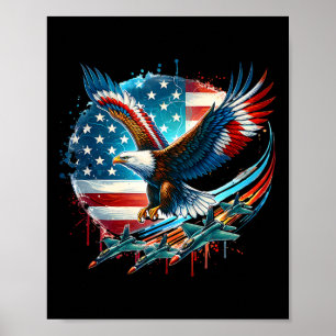 Póster Niños 4 De Julio Pelea Con Bandera De Eeuu En El Á