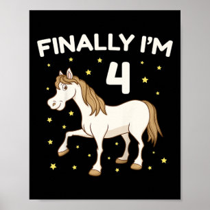 Póster Niños 4 Fiestas de cumpleaños Caballo Ridi