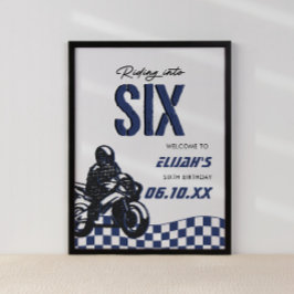 Póster Niños 6ª Motocross Dirt Bike Birthday