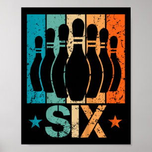 Póster Niños 6 Bolos Cumpleaños de 6 Años