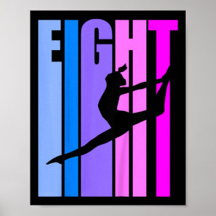 Póster Niños 8 Chicas de gimnasia de cumpleaños