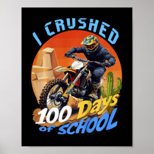 Póster Niños A Los Que Aplasté 100 Días De Escuela Motocr