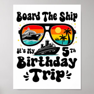 Póster Niños Abordan El Barco Es Mi Cumpleaños 5 5 Años