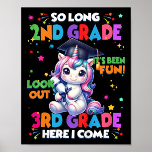 Póster Niños Adiós 2do Grado Aquí Vengo 3er Grado Grad