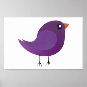 Póster Niños adorables pájaros