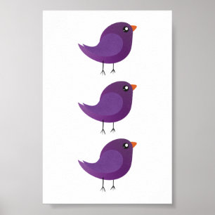 Póster Niños adorables pájaros
