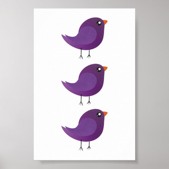 Póster Niños adorables pájaros (Frente)