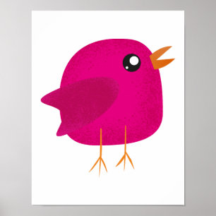 Póster Niños adorables pájaros