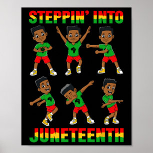 Póster Niños afroamericanos entrando en junio