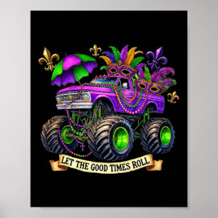 Póster Niños aplastan a Mardi Gras Toddler Camión gracios