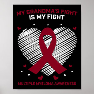 Póster Niños apoyo al cáncer de sangre Abuela Mieloma Múl