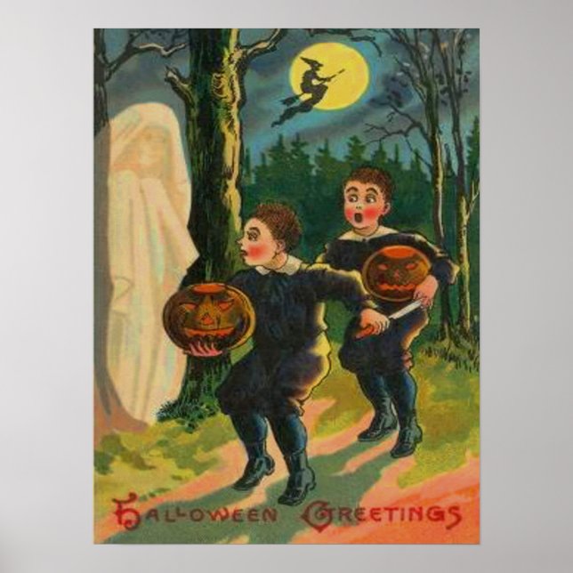 Póster Niños Asustados Por El Fantasma (Frente)