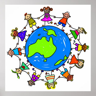 Póster Niños australianos