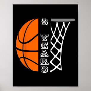 Póster Niños Baloncesto Cumpleaños Para Niños Regalo De 8