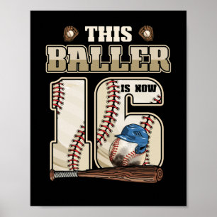 Póster Niños Béisbol Niño de 16 Años De Edad