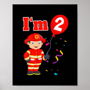Póster Niños bombero bombero tengo 2 segundo