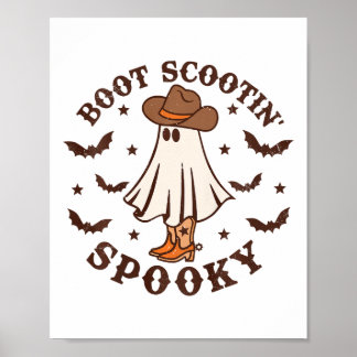 Póster Niños Boot Scootin Spooky Western Halloween Retro