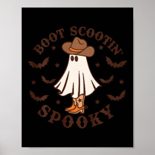 Póster Niños Boot Scootin Spooky Western Halloween Retro 