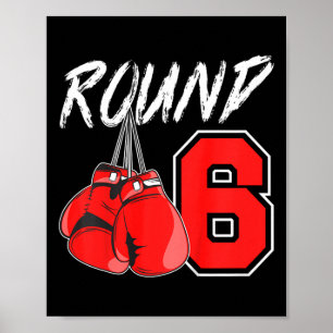 Póster Niños Boxeador de 6 años de edad Boxer Bday