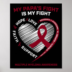 Póster Niños Burgundy Cáncer de Sangre Papá Mieloma Múlti