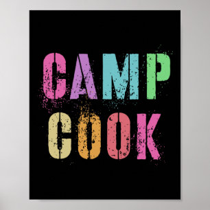 Póster Niños Camp Cocina Chef Camping Equipo de Cocina Vi