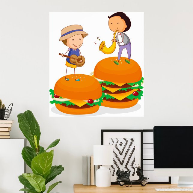 Póster Niños cantando música en hamburguesas de queso gig (Subido por el creador)