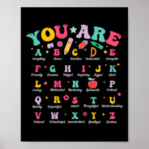 Póster Niños: Cartas Alfabeto Abcs Estudiante Escolar