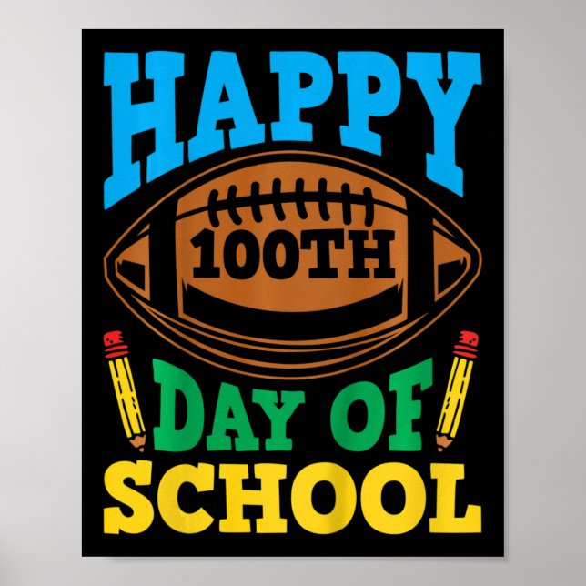 Póster Niños Chicas de 100 días de colegio Felices 100 dí (Frente)