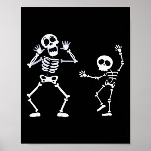 Póster Niños Chicas de Halloween esqueleto Griddy Dance T