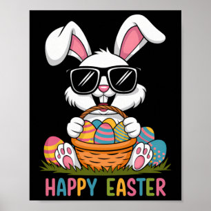 Póster Niños Chicas de Pascua Niños Pequeños Conejo Conej