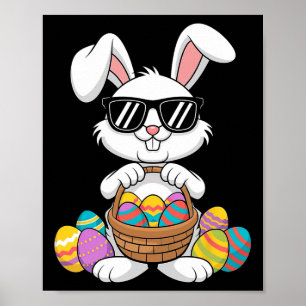 Póster Niños Chicas de Pascua Niños Pequeños Conejo Conej