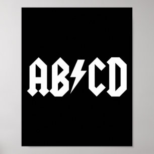 Póster Niños Chicas maestros de rock de ABCD de vuelta a 