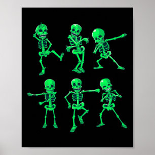 Póster Niños Chicas niños bailando esqueletos bailando de