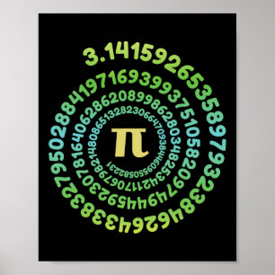 Póster Niños Chicas Pi Day Infinity Math Lover Nerd Geek 